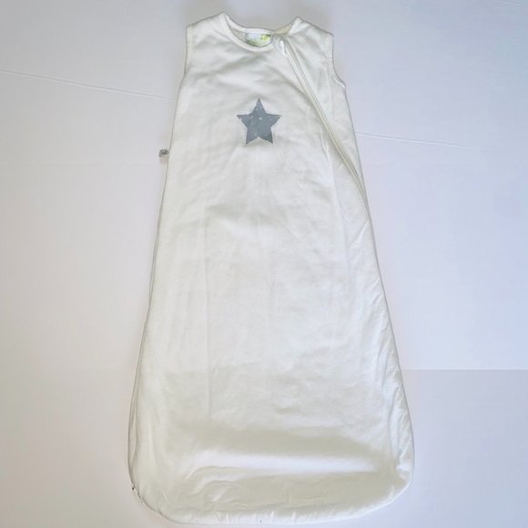 Perlim Pinpin Quilted Bamboo Sleep bag in Ivory with Silver Star Size 0-6 months - Picture 1 of 5